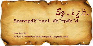 Szentpéteri Árpád névjegykártya