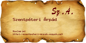Szentpéteri Árpád névjegykártya