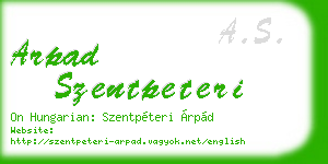 arpad szentpeteri business card