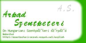arpad szentpeteri business card